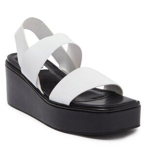 Steven Madden White & Black Platform Sandal Size 7